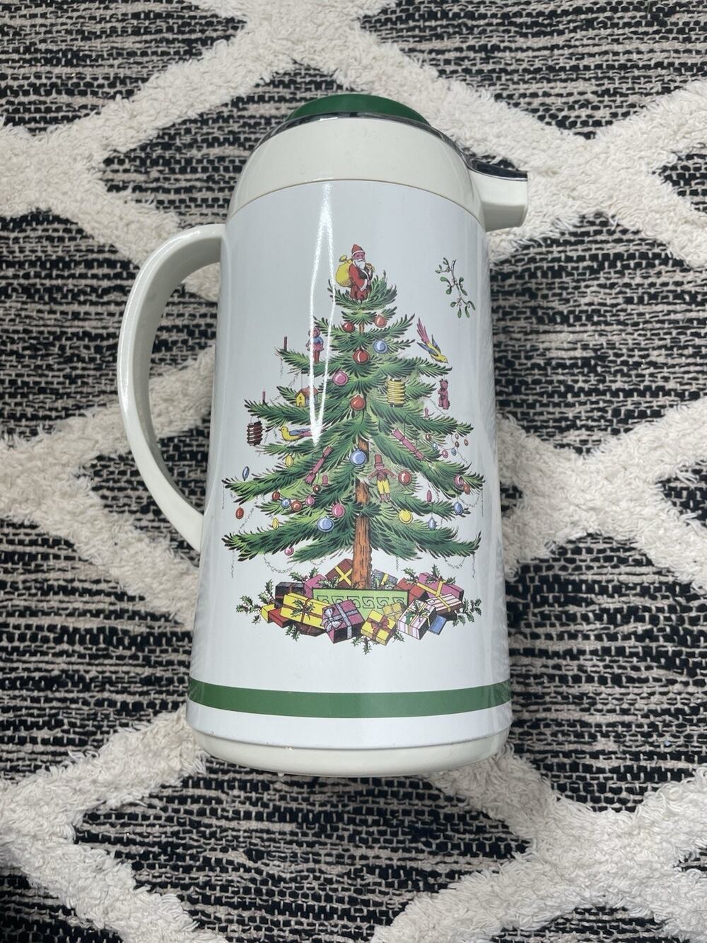 Vintage Spode Christmas Tree Thermal Carafe Thermos Pot Coffee Tea Hot Water